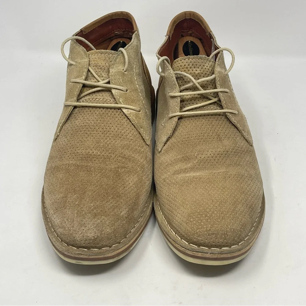 Steve Madden Hendric Chukka Boots Mens 8.5 Tan Brown Suede Perforated Lace Up